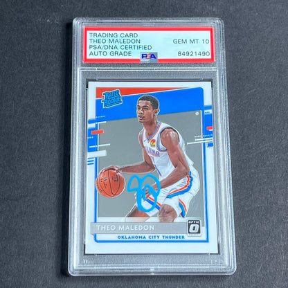 2020-21 Panini Donruss #184 Theo Maledon Signed Card AUTO Grade 10 PSA Slabbed R