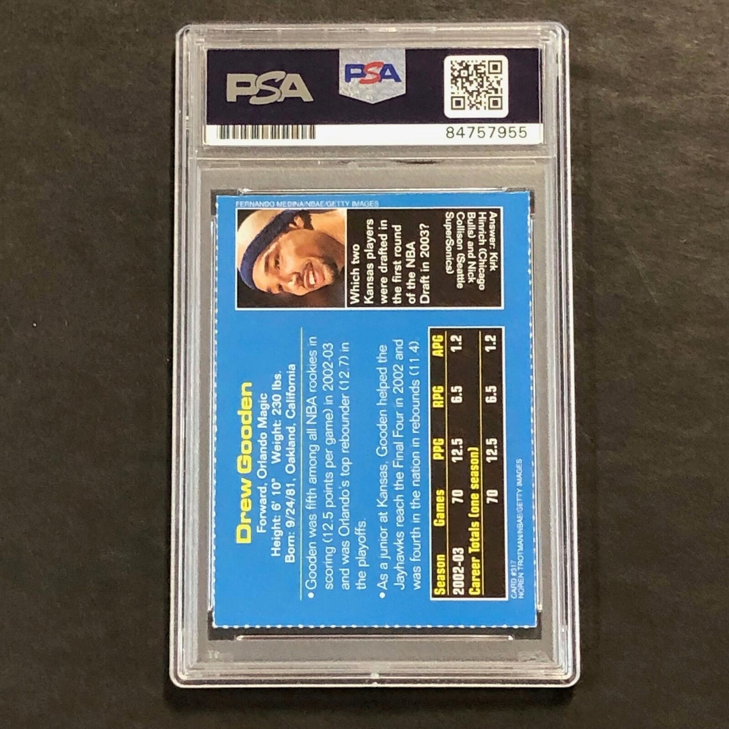 2003-04 Basketball #317 Drew Gooden Signed Card AUTO PSA/DNA Slabbed Magic