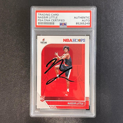 2019-20 NBA Hoops #220 Nassir Little Signed Rookie Card AUTO PSA Slabbed RC Blaz