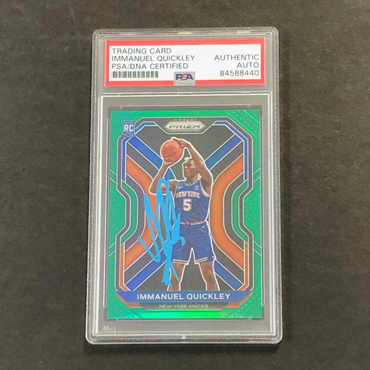 2020-21 Panini Prizm Green #296 IMMANUEL QUICKLEY Signed Card AUTO PSA Slabbed R