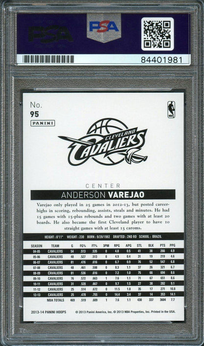 2013-14 NBA Hoops #95 Anderson Varejao Signed Card AUTO PSA Slabbed Cavaliers