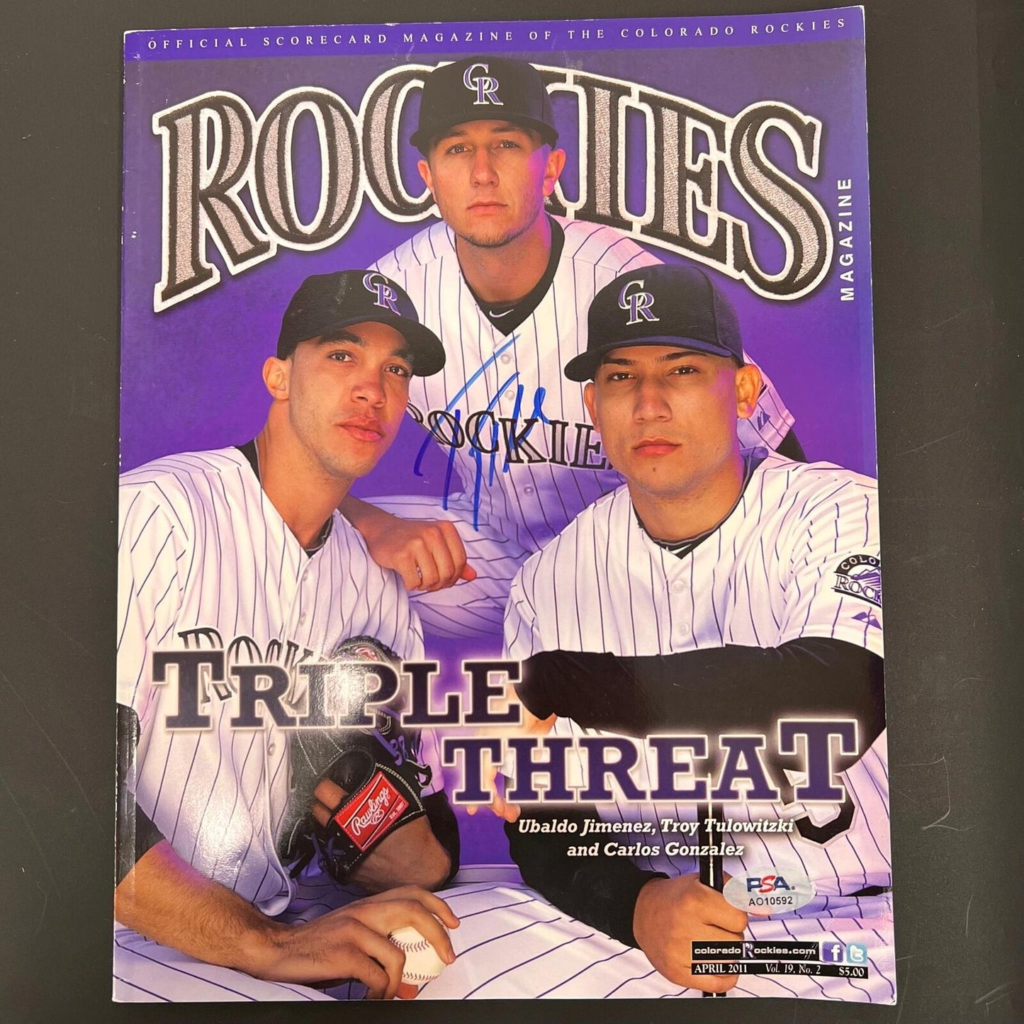 Troy Tulowitzki Signed Magazine PSA/DNA Rockies Autographed