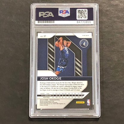 2018-19 Panini Prizm #37 Josh Okogie Signed Rookie Card AUTO 10 PSA Slabbed RC T