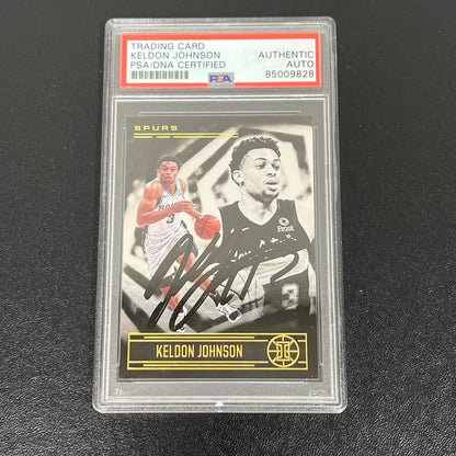 2020-21 Panini Illusions #6 Keldon Johnson Signed Card AUTO PSA Slabbed Spurs