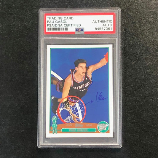 2003-04 Topps Basketball #19 Pau Gasol Signed Card AUTO PSA Slabbed Grizzlies