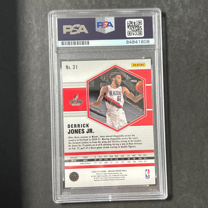 2020-21 Panini Mosaic #31 Derrick Jones Jr. Signed Card AUTO PSA/DNA Slabbed Bla