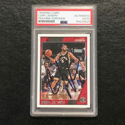 2016-17 NBA Hoops #115 Cory Joseph Signed Card AUTO PSA Slabbed Raptors