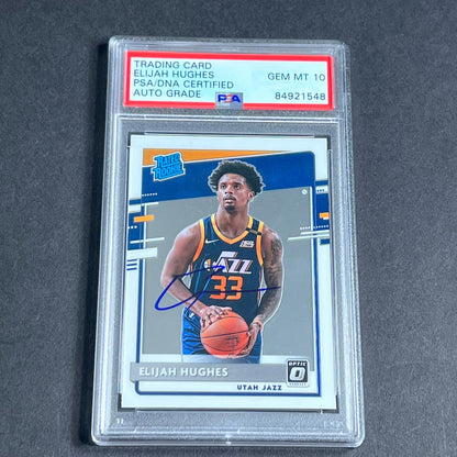 2020-21 Panini Donruss #192 Elijah Hughes Signed AUTO Grade 10 PSA Slabbed RC Ja