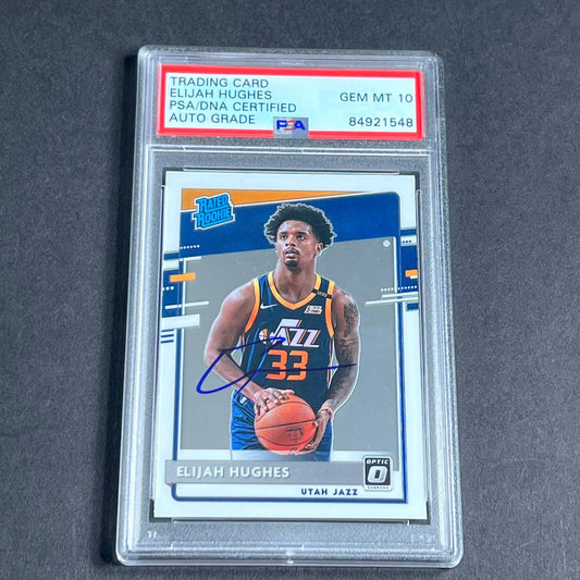 2020-21 Panini Donruss #192 Elijah Hughes Signed AUTO Grade 10 PSA Slabbed RC Ja