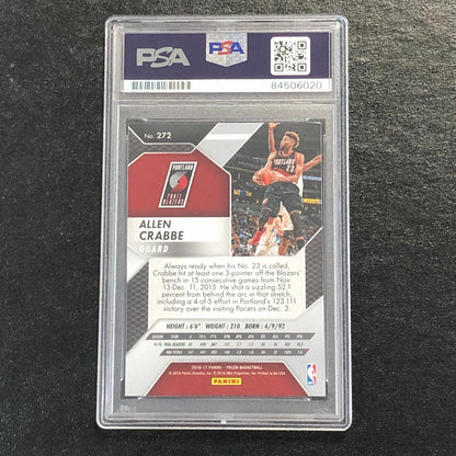 2016-17 Panini Prizm #272 Allen Crabbe Signed Card AUTO PSA Slabbed Blazers