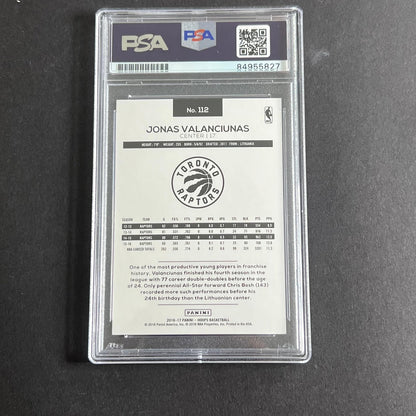 2016-17 NBA Hoops Blue #112 Jonas Valanciunas Signed Card AUTO PSA Slabbed Rapto