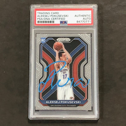 2020-21 Panini Prizm #264 Aleksej Pokusevski Signed Card AUTO PSA Slabbed RC Thu