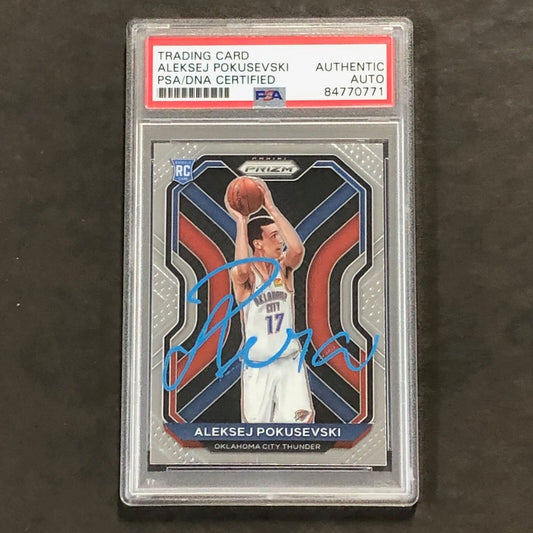 2020-21 Panini Prizm #264 Aleksej Pokusevski Signed Card AUTO PSA Slabbed RC Thu