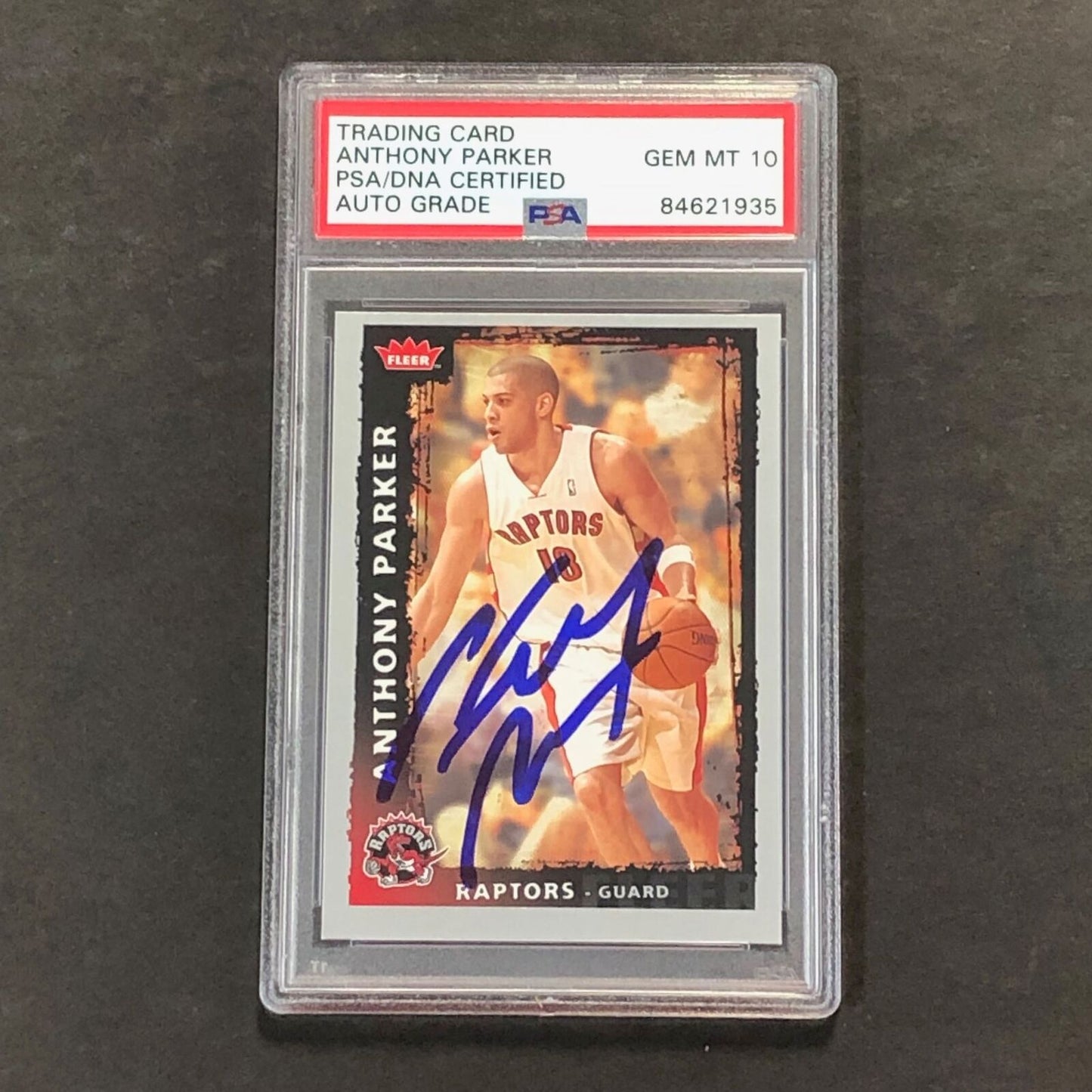 2008-09 Fleer #40 Anthony Parker Signed Card AUTO 10 PSA Slabbed Raptors