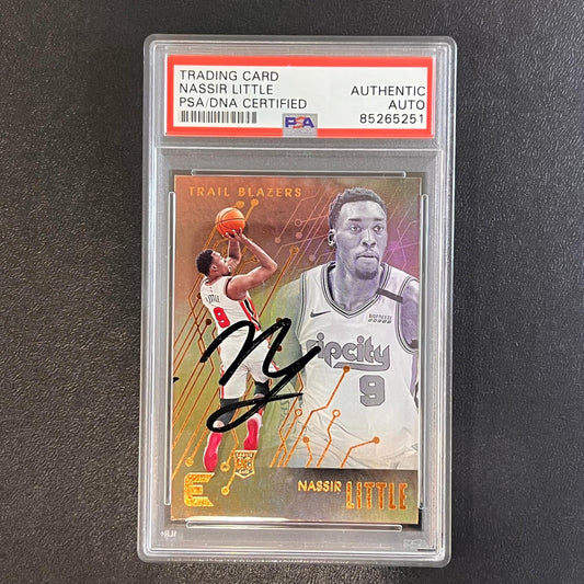2019-20 Panini Chronicles Essentials #222 Nassir Little Signed AUTO PSA Slabbed