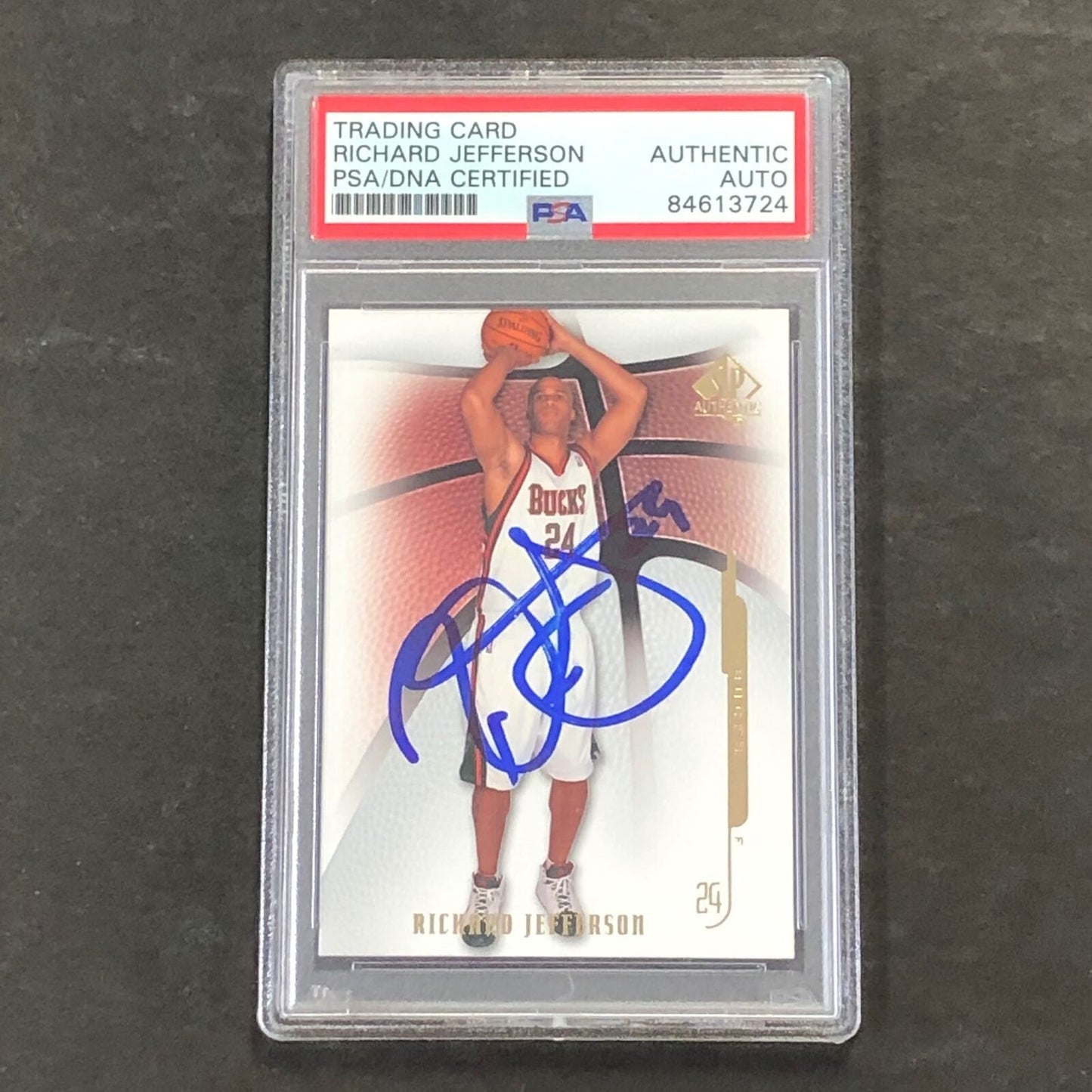 2008-09 SP Authentic #21 Richard Jefferson Signed Card AUTO PSA/DNA Slabbed Buck