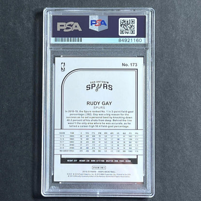 2019-20 NBA Hoops #173 Rudy Gay Signed AUTO PSA Slabbed Spurs