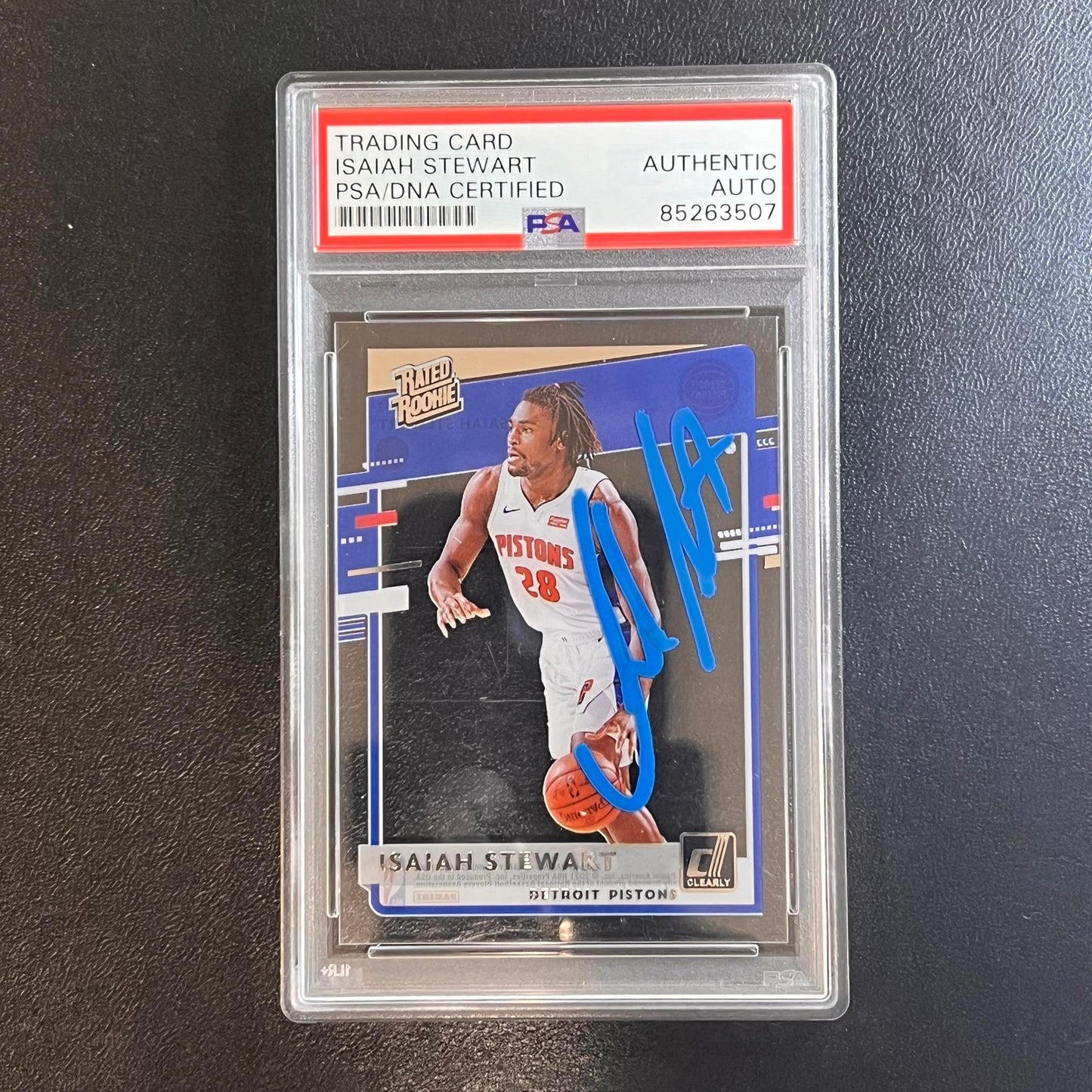 2020-21 Panini Clearly Donruss Rated Rookie #62 Isaiah Stewart Signed Card AUTO