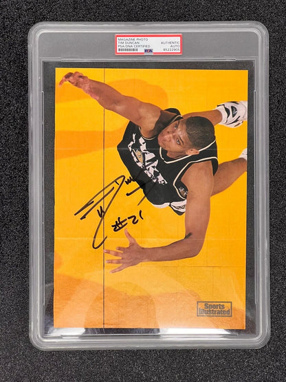 Tim Duncan Signed 8x10 Photo PSA Encapsulated AUTO