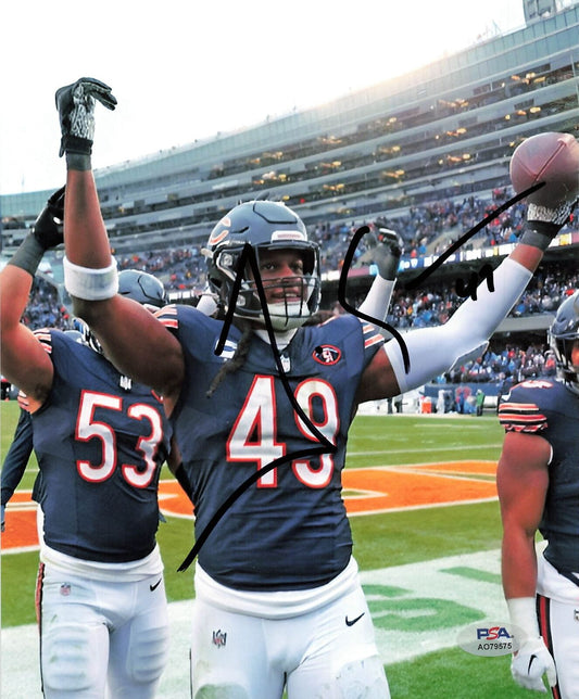 Tremaine Edmunds Signed 8x10 photo PSA/DNA Chicago Bears Autographed