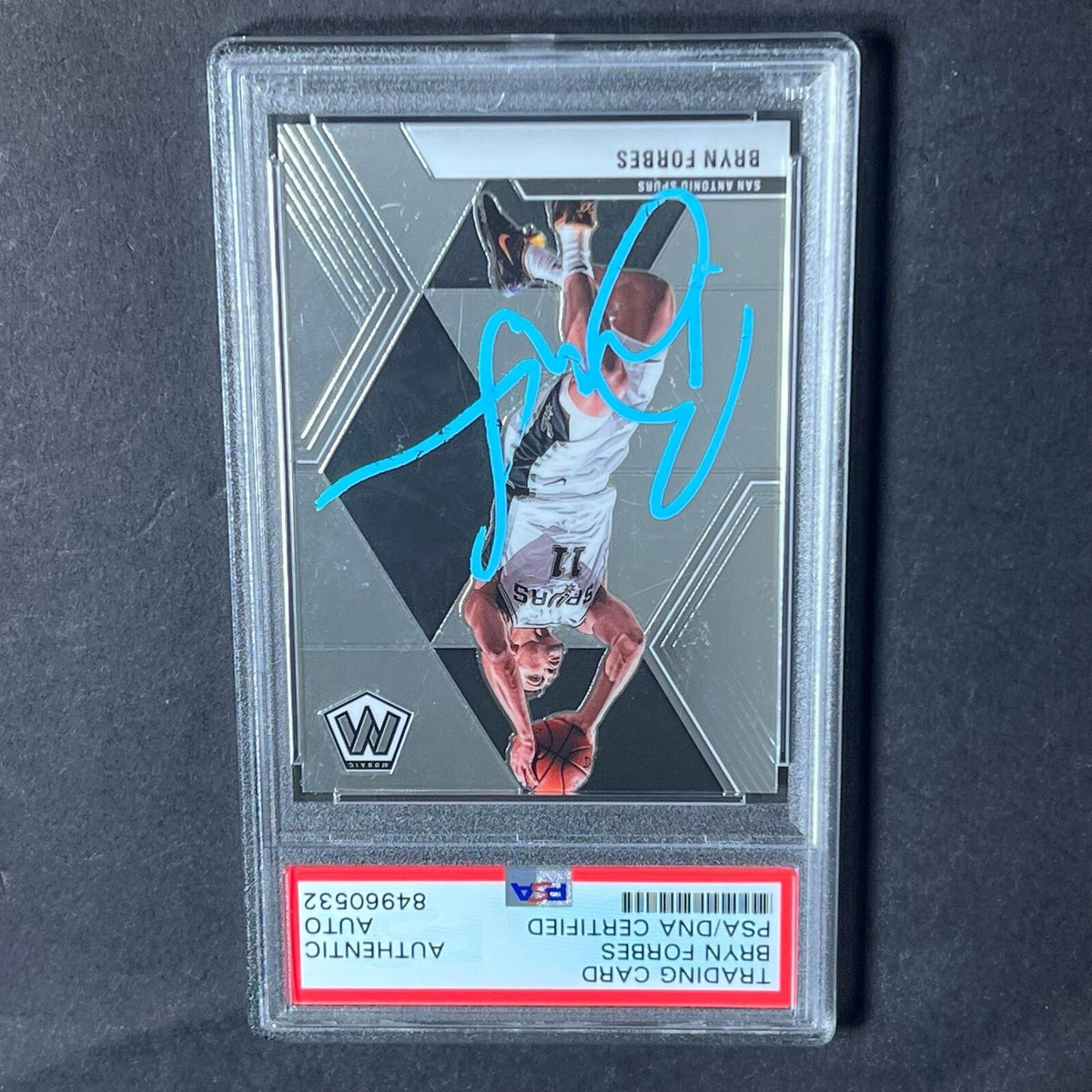 2019-20 Panini Mosaic #6 Bryn Forbes Signed Card AUTO PSA/DNA Slabbed Spurs
