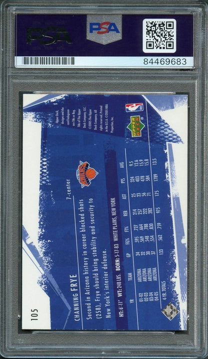 2005-06 Upper Deck Slam #105 Channing Frye Signed Card AUTO PSA Slabbed RC Knick