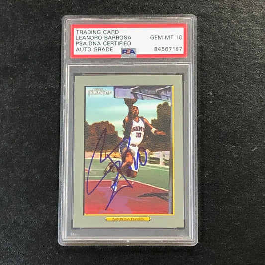 2006-07 Topps Turkey Red #131 Leandro Barbosa Signed Card AUTO 10 PSA Slabbed Su
