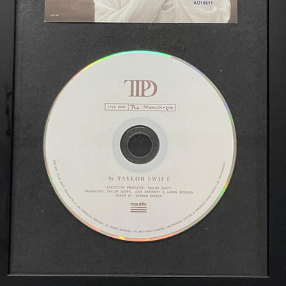 Taylor Swift Signed CD Cover Framed PSA/DNA The Tortured Poets Department TTPD