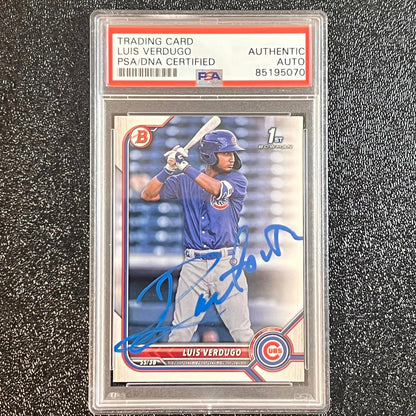 2022 Topps Bowman #BP-147 Luis Verdugo Signed Card PSA Slabbed Auto Cubs