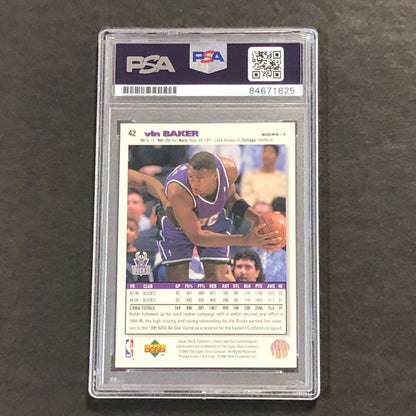 1995-96 Upper Deck Collector's Choice #42 Vin Baker Signed Card AUTO 10 PSA/DNA
