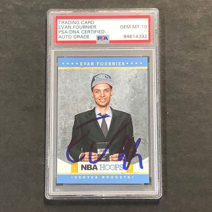 2012-13 Panini NBA Hoops #290 Evan Fournier Signed Card AUTO PSA/DNA Nuggets