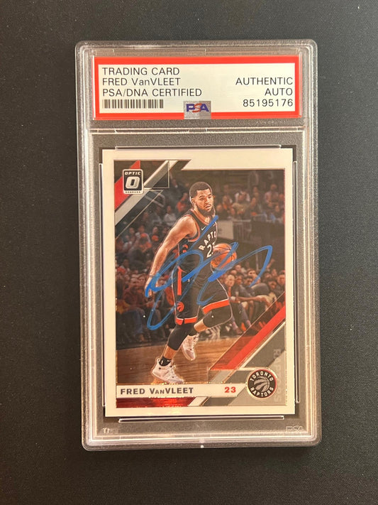 2019-20 Panini Donruss Optic #9 Fred VanVleet Signed Card AUTO PSA Slabbed Rapto