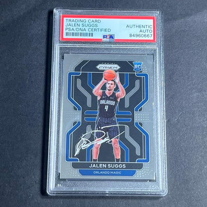 2021-22 Panini Prizm #314 Jalen Suggs Signed Card AUTO PSA Slabbed RC Magic