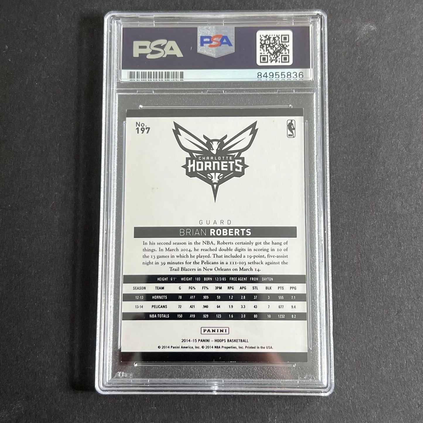 2014-15 Panini NBA Hoops #197 Brian Roberts Signed AUTO PSA Slabbed Pelicans