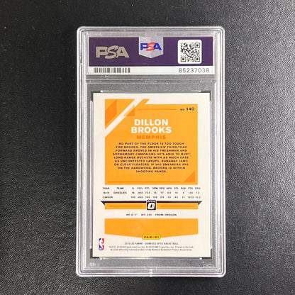 2019-20 Panini Donruss Optic #140 Dillon Brooks Signed Card AUTO PSA Slabbed Gri