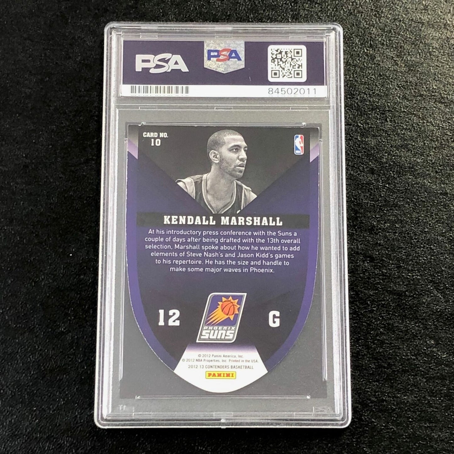 2012-13 Panini Contenders Rookie of the Year #10 Kendall Marshall Signed Card AU