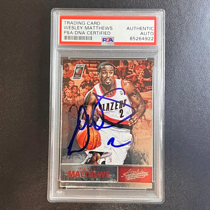2012-13 Absolute Basketball #38 Wesley Matthews Signed Card AUTO PSA Slabbed Tra