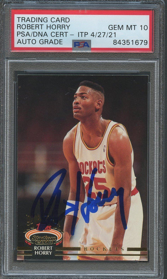 1992-93 Topps Stadium Club #223 ROBERT HORRY Signed Card AUTO 10 PSA Slabbed RC