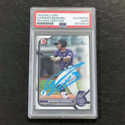 2021 Bowman Chrome #BP-46 Warming Bernabel Signed Card PSA Slabbed Auto Rockies