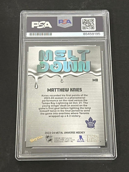 2023-24 Skybox Metal Universe Meltdown #M8 Matthew Knies Signed Card AUTO PSA sl