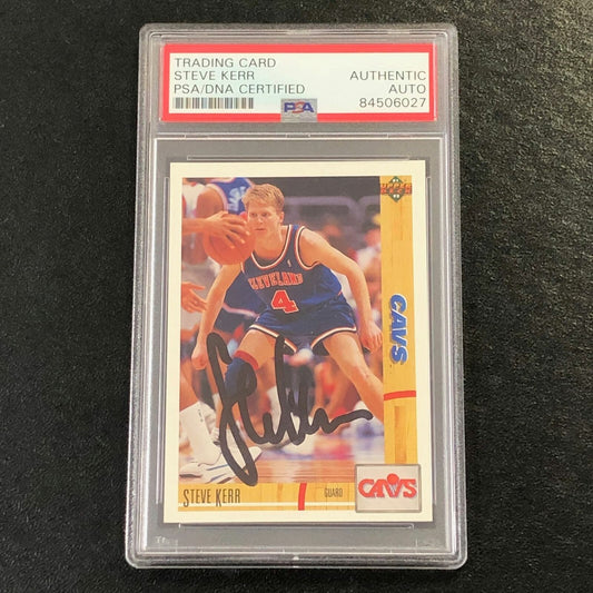 1991-92 Upper Deck #208 Steve Kerr Signed Card AUTO PSA Slabbed Cavaliers