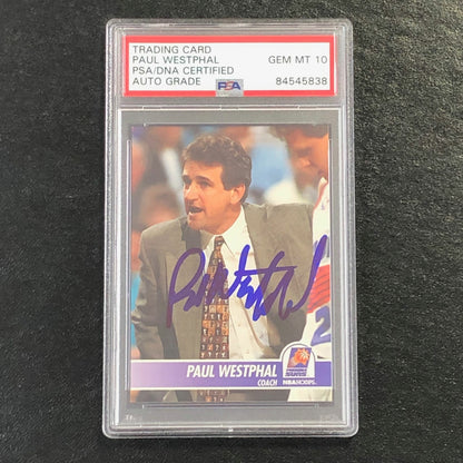 1994-95 NBA Hoops #292 Paul Westphal Signed Card Auto 10 PSA Slabbed Suns