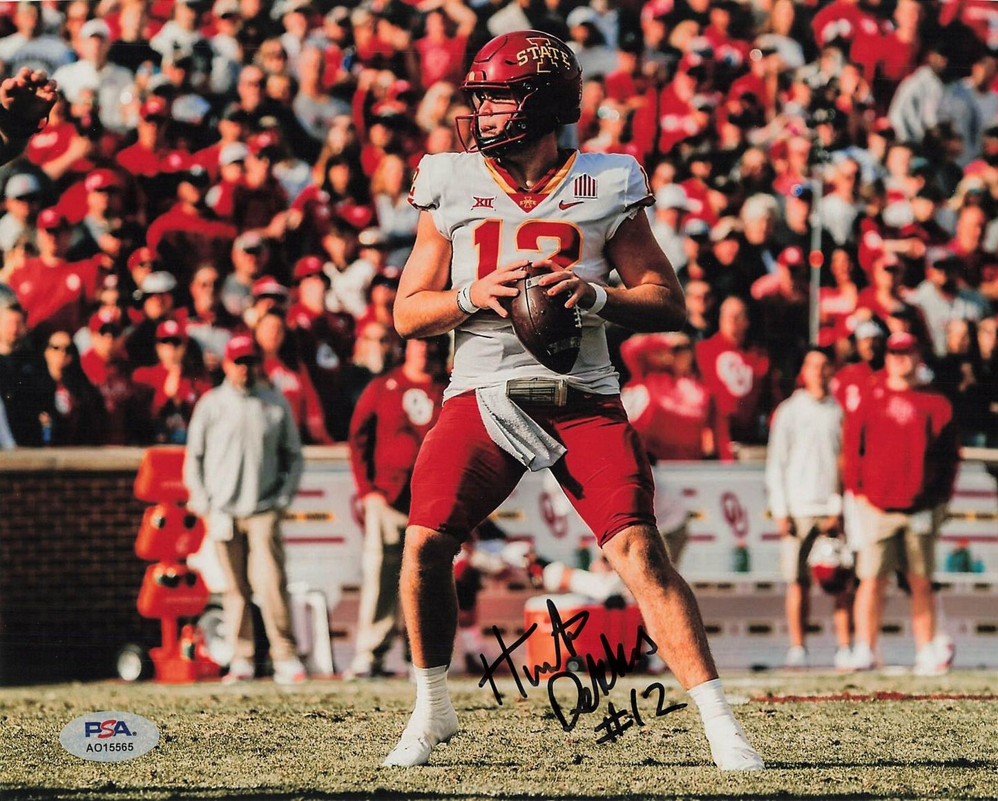 Hunter Dekkers signed 8x10 photo PSA/DNA Autographed Iowa State Football