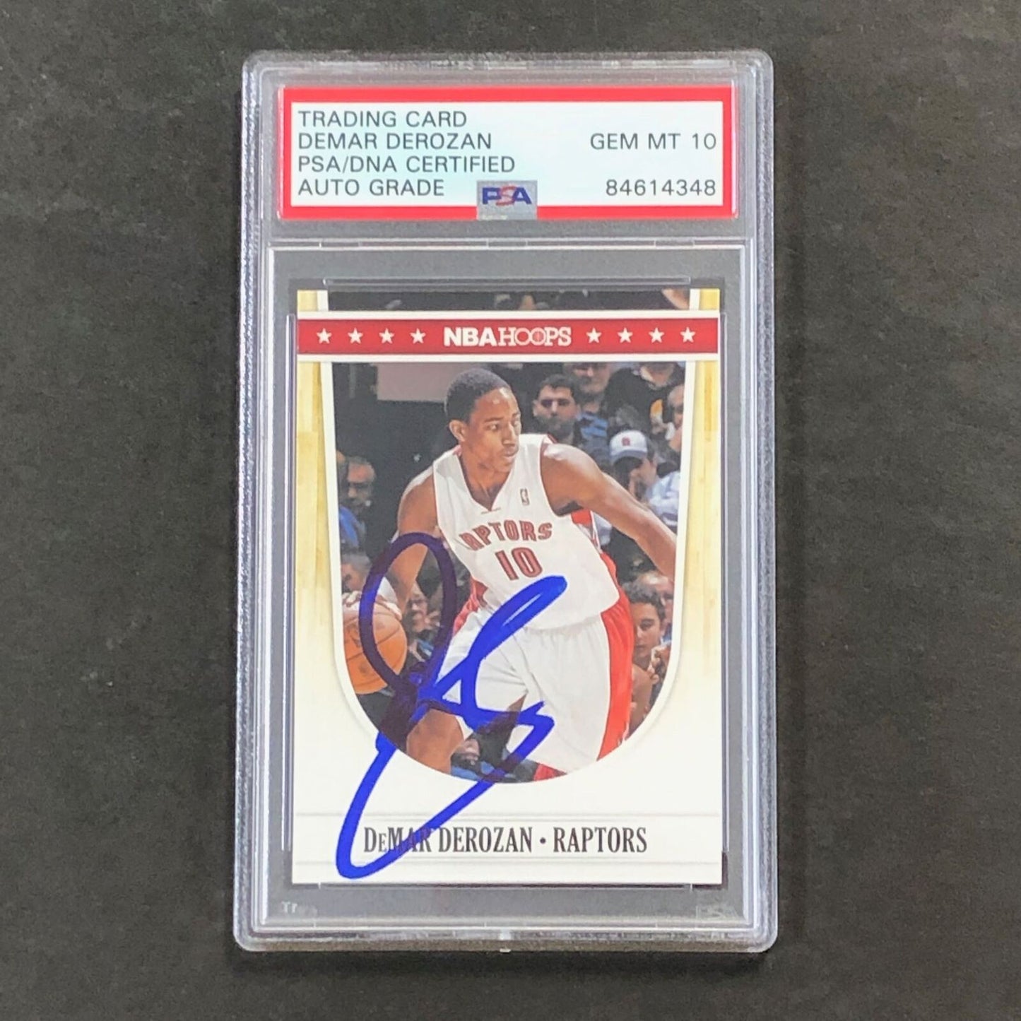 2011-12 NBA Hoops #228 DeMar DeRozan Signed Card AUTO 10 PSA Slabbed Raptors