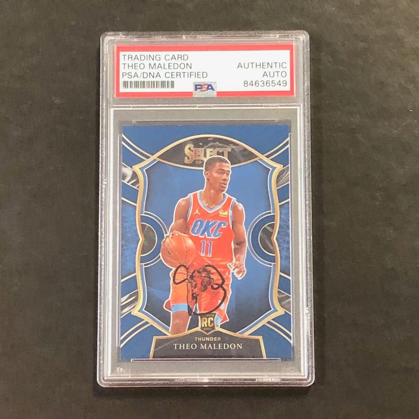 2020-21 Panini Select #94 Theo Maledon Signed Card AUTO PSA Slabbed RC Thunder