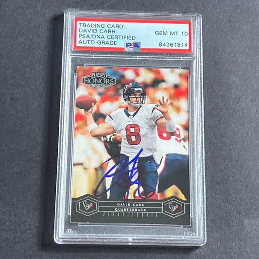 2004 Playoff Honors #38 David Carr Signed Card PSA Slabbed AUTO 10 Texans