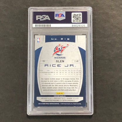 2013-14 Panini Totally Certified #219 Glen Rice Jr. Signed Card AUTO GRADE 10 PS