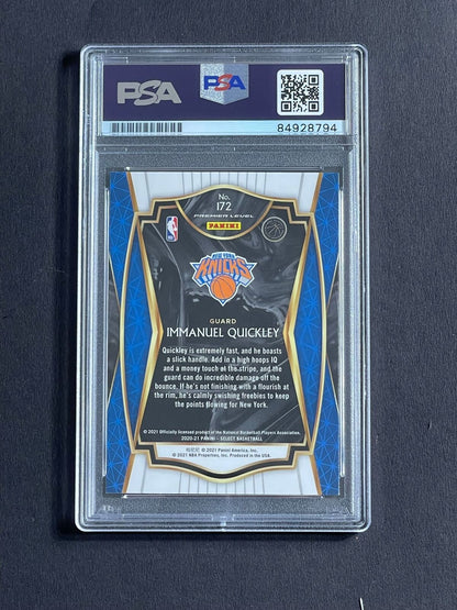 2021 Panini Select #172 IMMANUEL QUICKLEY Signed Card PSA Slabbed RC Knicks
