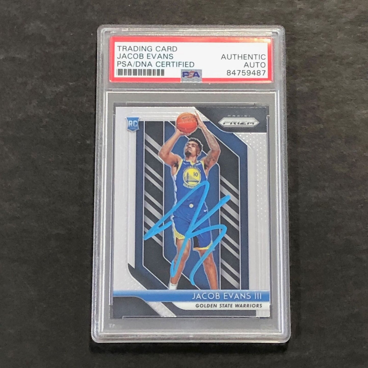 2018-19 Panini Prizm #212 Jacob Evans Signed Rookie Card AUTO PSA Slabbed RC War