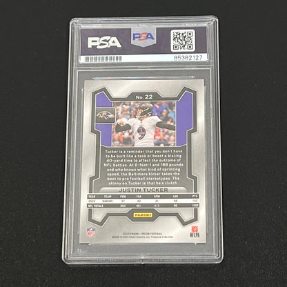 2023 Panini Prizm #22 Justin Tucker Signed Card AUTO PSA Slabbed